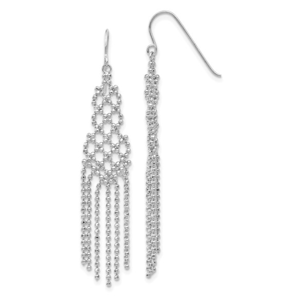 14K White Gold Beaded Earrings - Picture 1 of 4